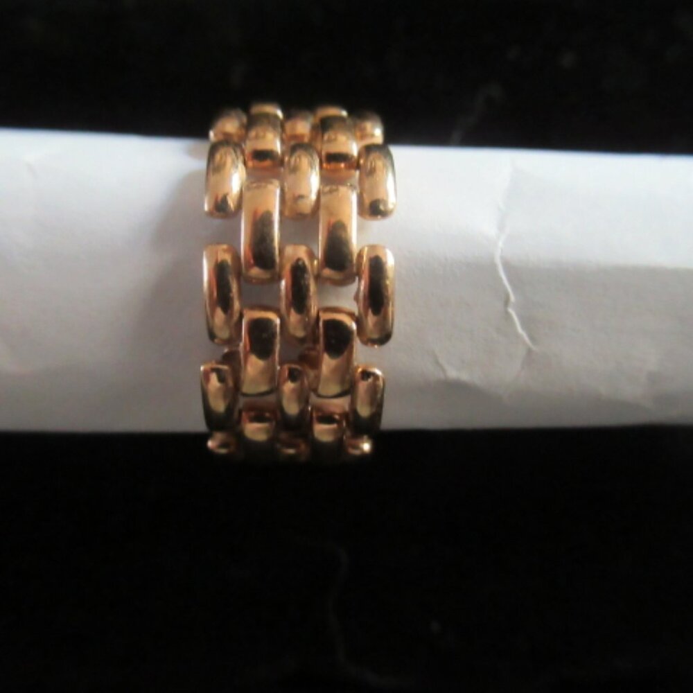 GOLD LINKS finger ring Sz 7